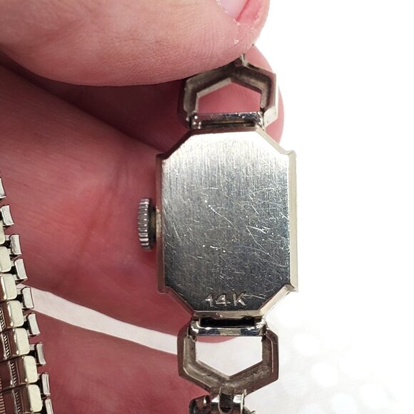 Speidel Hallmark 17 Jewel Yellow & White Gold Vintage Diamond Ladies Watch RUNS - Picture 7 of 16